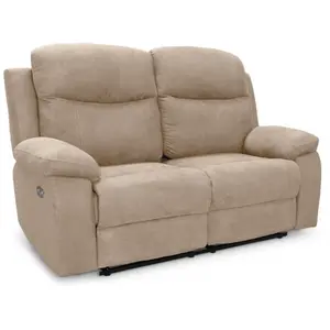 Canapé Relaxation Manuel 2 Places en Tissu BONA - Beige - LOUNGITUDE -...