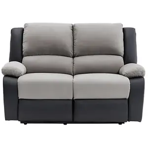 LOUNGITUDE Canapé de Relaxation électrique 2 places Microfibre et Simili LEO - Gr... pas cher