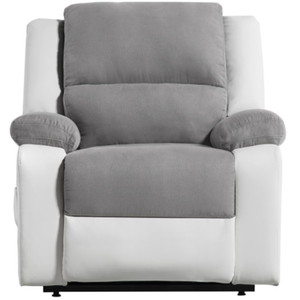 LOUNGITUDE RELAXXO - Fauteuil De Relaxation Electrique Releveur Et Massant - Microfibre / Simili - Blanc / Gris pas cher