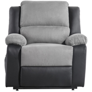 LOUNGITUDE RELAXXO - Fauteuil de Relaxation Releveur électrique 1 place Microfibre et Simili LEO - Gris et Noir pas cher