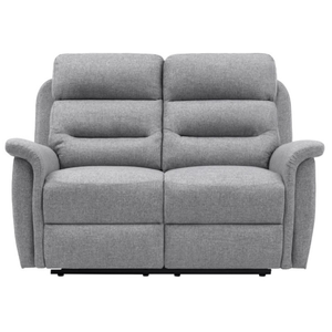 LOUNGITUDE Canapé de Relaxation 2 places en Tissu Gris LÉON - Gris clair - RELAXXO - Design contemporain - Moelleux pas cher
