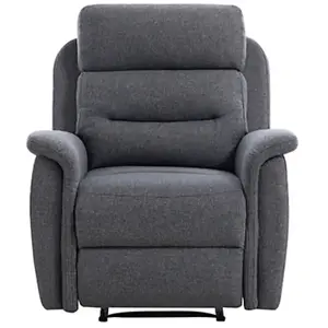Fauteuil de Relaxation 1 place en Tissu Gris LÉON - Gris foncé - L87 x 94 x 100cm - LOUNGITUDE pas cher