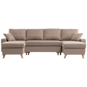 LOUNGITUDE Canapé d'Angle Panoramique MARIA SCANDINAVE Convertible avec Coffres -... pas cher