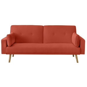 LOUNGITUDE Canapé droit scandinave ELGA convertible 3 places en tissu - Rouille pas cher