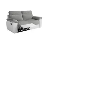 LOUNGITUDE Canapé de relaxation manuel ROSS 3 places en tissu et simil... pas cher