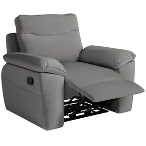 LOUNGITUDE Fauteuil de relaxation manuel ROSS en tissu - Gris pas cher