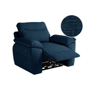 LOUNGITUDE Fauteuil de relaxation manuel ROSS en tissu texturé 3D - Bleu foncé pas cher