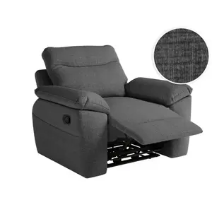 LOUNGITUDE Fauteuil de relaxation manuel ROSS en tissu texturé 3D - Gris foncé pas cher