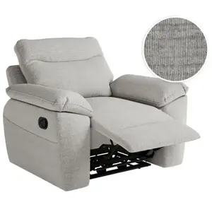 LOUNGITUDE Fauteuil de relaxation manuel ROSS en tissu texturé 3D - Gris clair pas cher