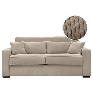 LOUNGITUDE Canapé convertible express 3 places ESIO 140x190cm en velou... pas cher