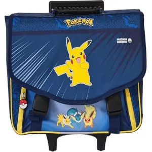 Cartable Scolaire à roulettes - Pokemon - Serigraphie - Bleu - Enfant ...
