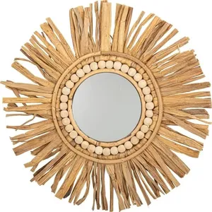 Miroir - Agadir - 40 cm - Métal - Feuilles de Palme - Ethnique pas cher
