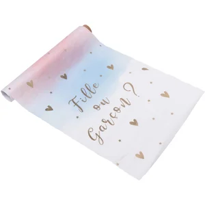 ARTYFETES Chemin de table en tissu Fille ou Garçon rose bleu et or 28 ... pas cher