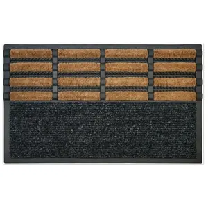 ID Mat COMBIFIBRES Gris, Fibres Synthétiques, 45x75x2 cm