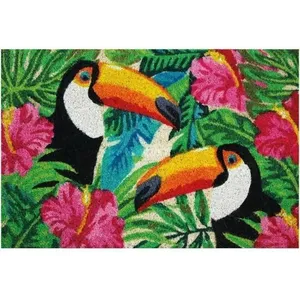 IDMAT Tapis coco blanchi toucans / pvc 40x60 cm pas cher
