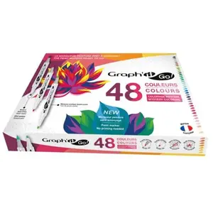 Marqueurs acryliques - GRAPHIT - GO Set de 48 - 48 couleurs - Idéal co... pas cher