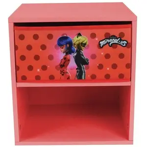 Fun house miraculous ladybug chevet avec tiroir h.36 x l.33 x p. 30 cm pas cher