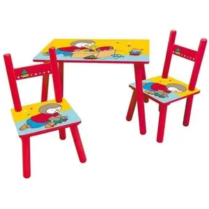 Fun House T'CHOUPI Table rectangulaire 41,5x61x42 cm + 2 chaises 49,5x31x31,5cm
