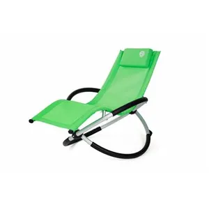 Transat À Bascule Enfant O'kids - Structure Pliable Et Confortable - Couleur : Vert pas cher