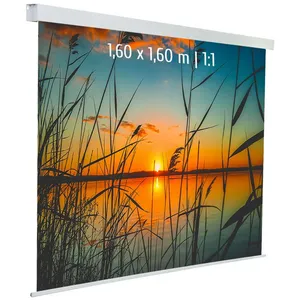 Comparateur de prix : KIMEX Ecran de projection motorisé 1,60 x 1,60m - Format 1:1 - Toile blanche