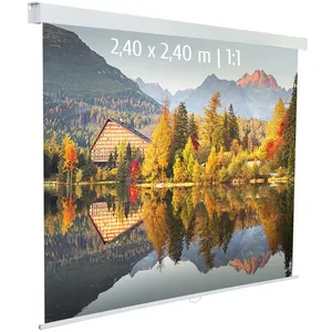 KIMEX Ecran de projection manuel 2,40 x 2,40m - Format 1:1 pas cher