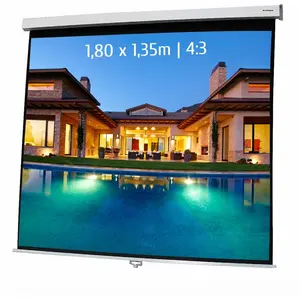 KIMEX Ecran projection manuel 180 x 135m Format 4:3 pas cher