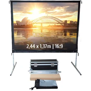 Ecran de projection valise - KIMEX - 2,44 x 1,37m - Format 16:9 - Toil... pas cher