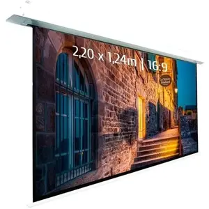 KIMEX Ecran de Projection motorisé encastrable 2,20 x 1,24m Format 16:9, Fon... pas cher