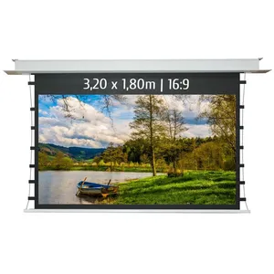KIMEX Ecran de Projection électrique encastrable tensionné 320 x 180m ...Vendu parcdiscount