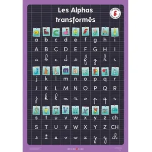 Recrealire Poster illustré - Alphas - Grand format - Idéal pour l'apprentissage - Décoration éducative pas cher