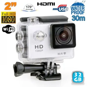 Yonis Caméra sport étanche WiFi 2' Full HD 1080p time lapse 170° argen...