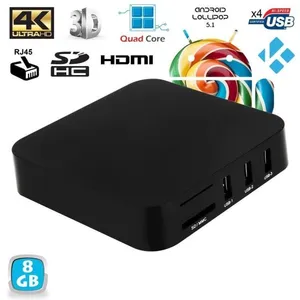 Comparateur de prix : Android TV Box Kodi média player 4K Smart TV 3D Mini PC WiFi 8Go Noir