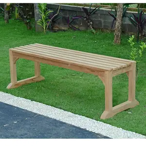 TECK'ATTITUDE Banc en teck massif Wimbledon 140 cm (sans dossier) pas cher