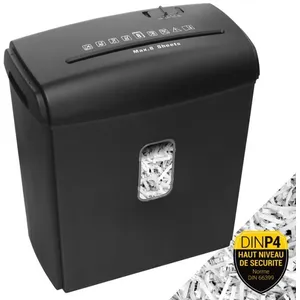 Destructeur de documents coupe croisée 8 feuilles bac 15 litres WAYTEX pas cher