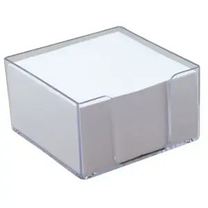 Bloc mémo Waytex 931081 - 350 notes blanches 9 x 9 cm avec support plexi transparent pas cher
