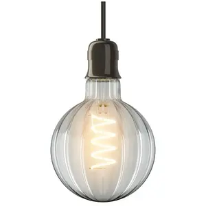 Ampoule Filament led déco verre ciselé G95, culot E27, 240 Lumens, conso. 3W (equivalence 25W), Blanc chaud - RFDE240B95STRS - Xanlite pas cher