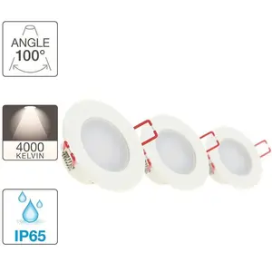 XANLITE Lot de 3 spots LED intégrés - 345 lumens - Spéciale salle de bain pas cher