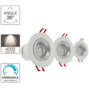 XANLITE Lot de 3 spots intégrés 345 lm Dimmable Blanc neutre pas cher