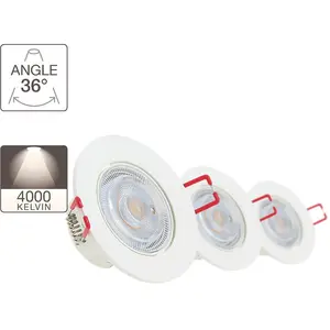 XANLITE Lot de 3 Spots Encastrable LED Intégrés - Orientable - cons. 4.5W (eq. 50W) - 345 lumens - Blanc neutre pas cher