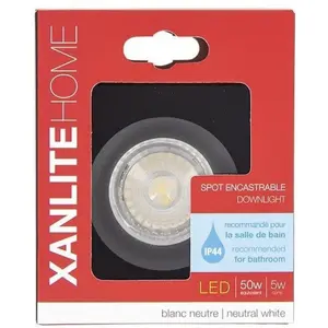 Spot GU10 50W 4000K Carré Noir IP44 - SP50CIP44NCW - Xanlite