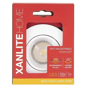 Xanlite Spot GU10 50W 2700K Rond orientable Blanc IP20