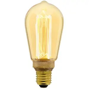 Xanlite Ampoule LED déco hologramme Edison verre ambre culot E27 blanc chaudVendu parcdiscount