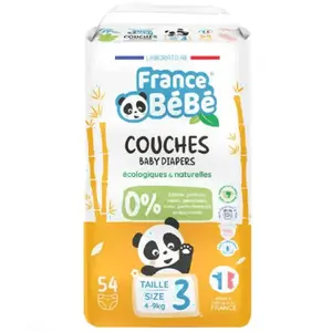 France Bébé Couches écologiques françaises Taille 3 - 54 couches pas cher