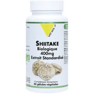 Vit'all+ Shiitaké 400mg Bio 60 gélules végétalesVendu paratida-sante-discount-fr