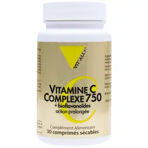 Vit'all+ Vitamine C Complexe 750 30 comprimés sécables pas cher