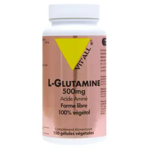 Vit'all+ L-Glutamine 500mg 100 gélules végétales pas cher
