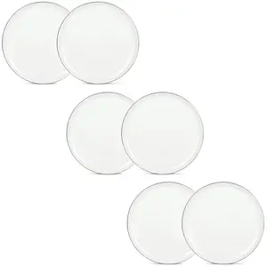 LAGUIOLE CUISSON - Lot de 6 assiettes plates blanc - Sélène pas cher