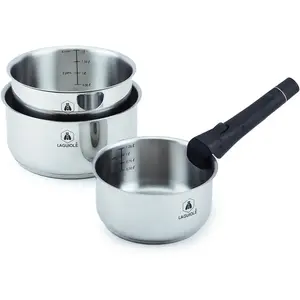 Set De 3 Casseroles Inox Amovible 16/18/20cm - réactif pas cher