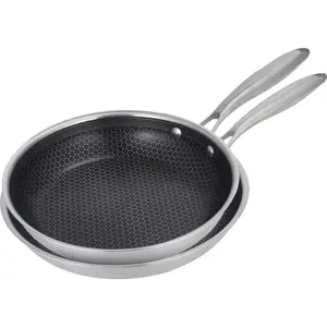 GAM'HOTEL GamHotel - Set de 2 poêles 24/28cm triplex - BlackSteel pas cher