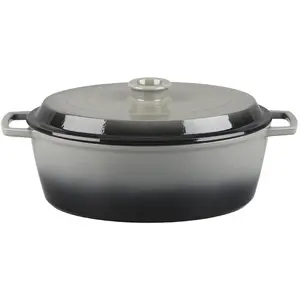 Cocotte en fonte ovale 33cm - Masseiron Ardoise pas cher